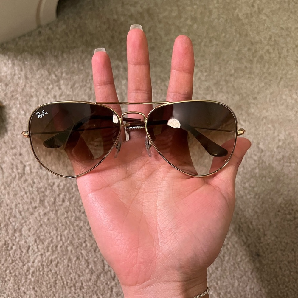 Ray-ban brown gold gradient aviator NWOT